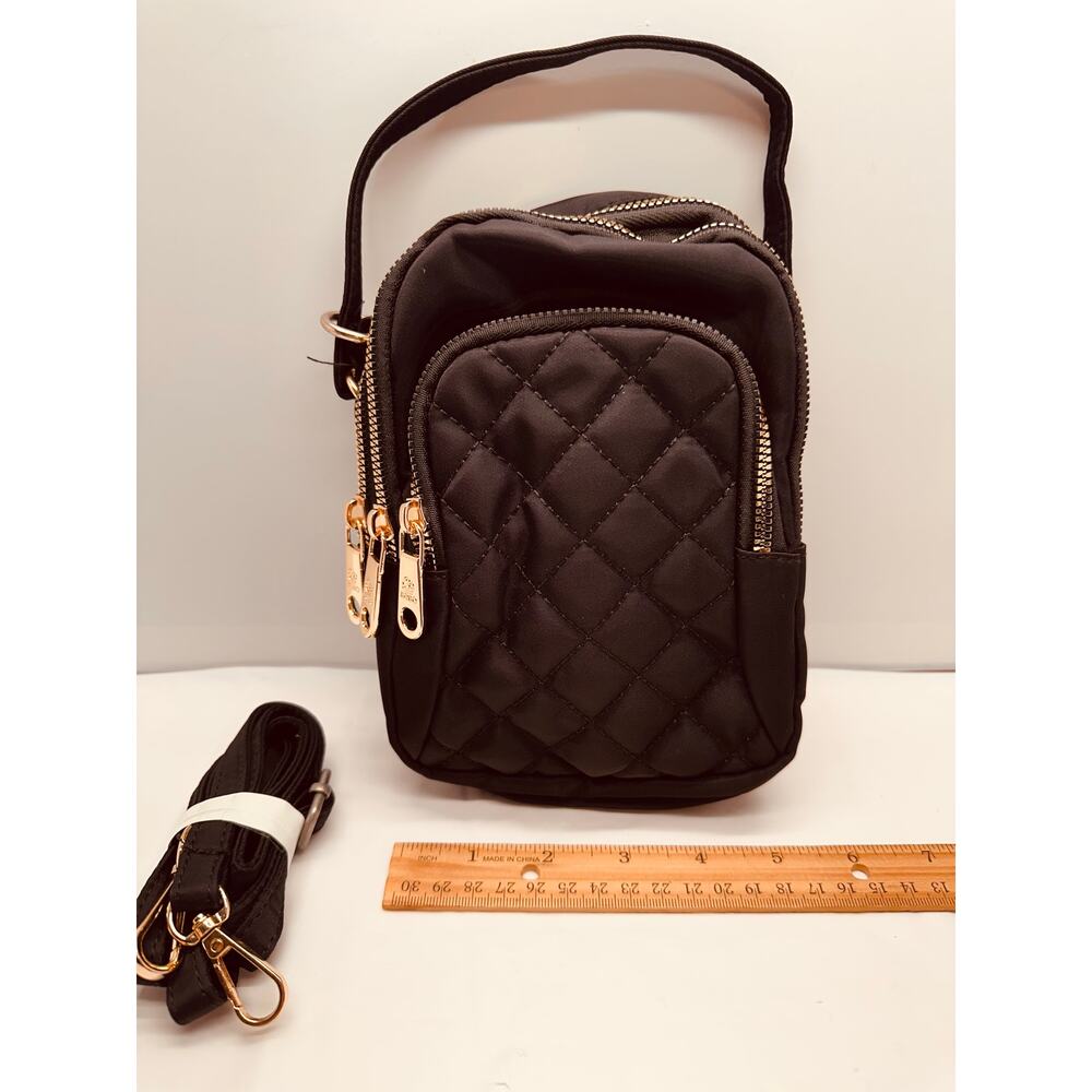 Crossbody Bag/Pocket Book/Purse Black/Gold Handle & Strap Brand New